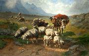 unknow artist Schafherde mit Esel und Schafer auf einer Hochebene France oil painting artist